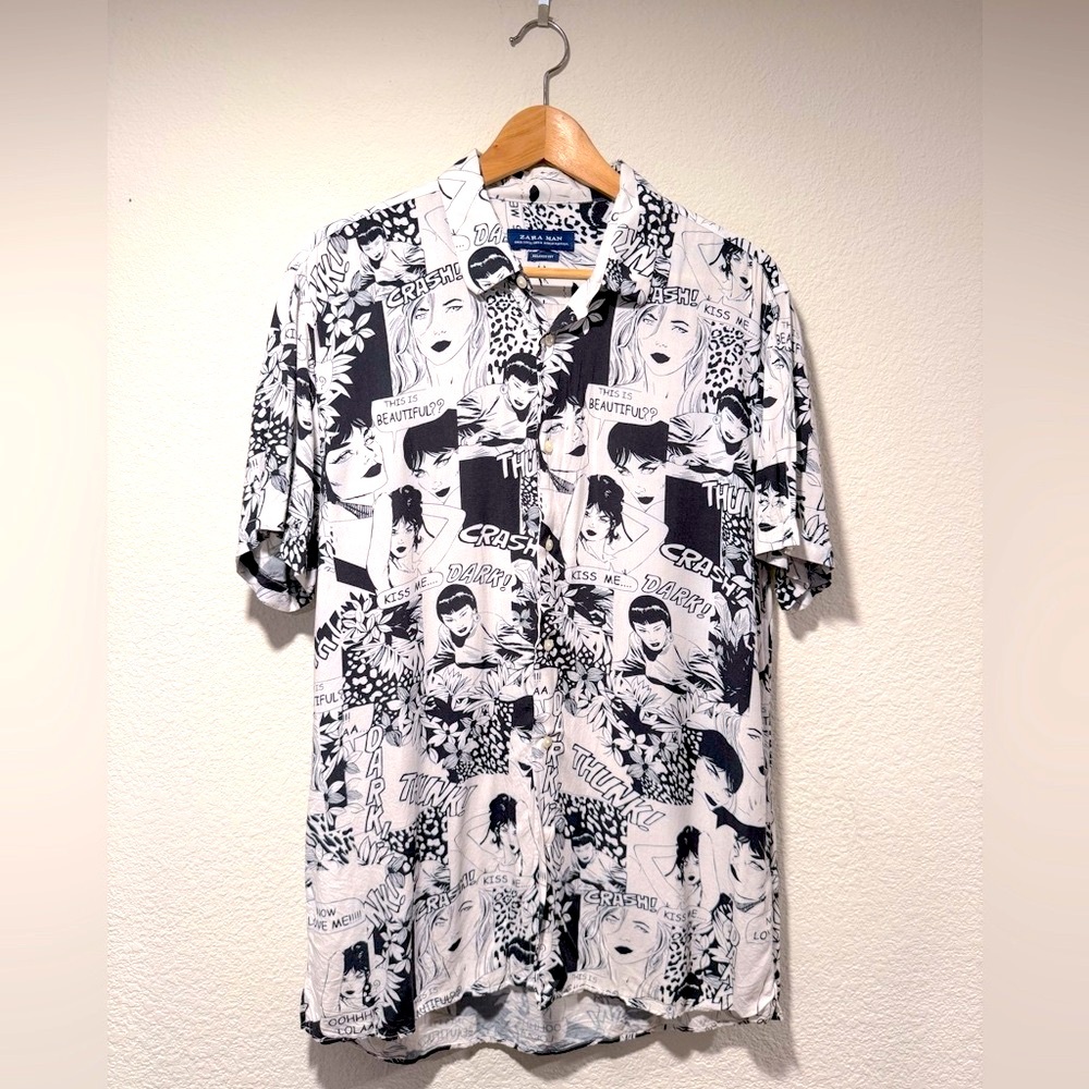 ZARA Comic Strip Short Sleeve Top